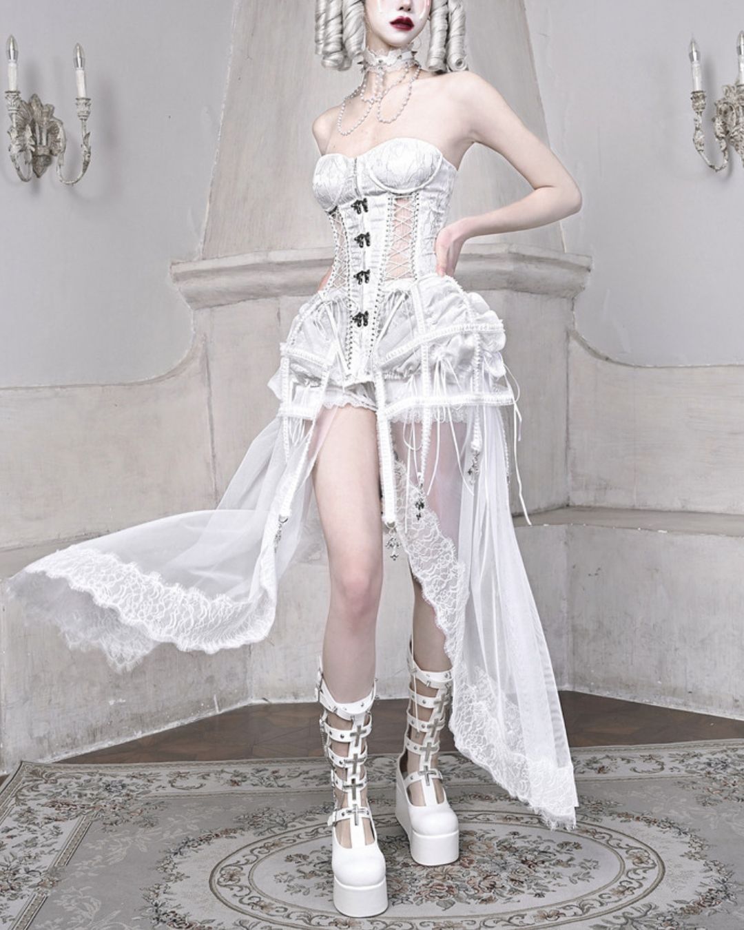 Gothic Fishbone Bandage Corset Set　DR008