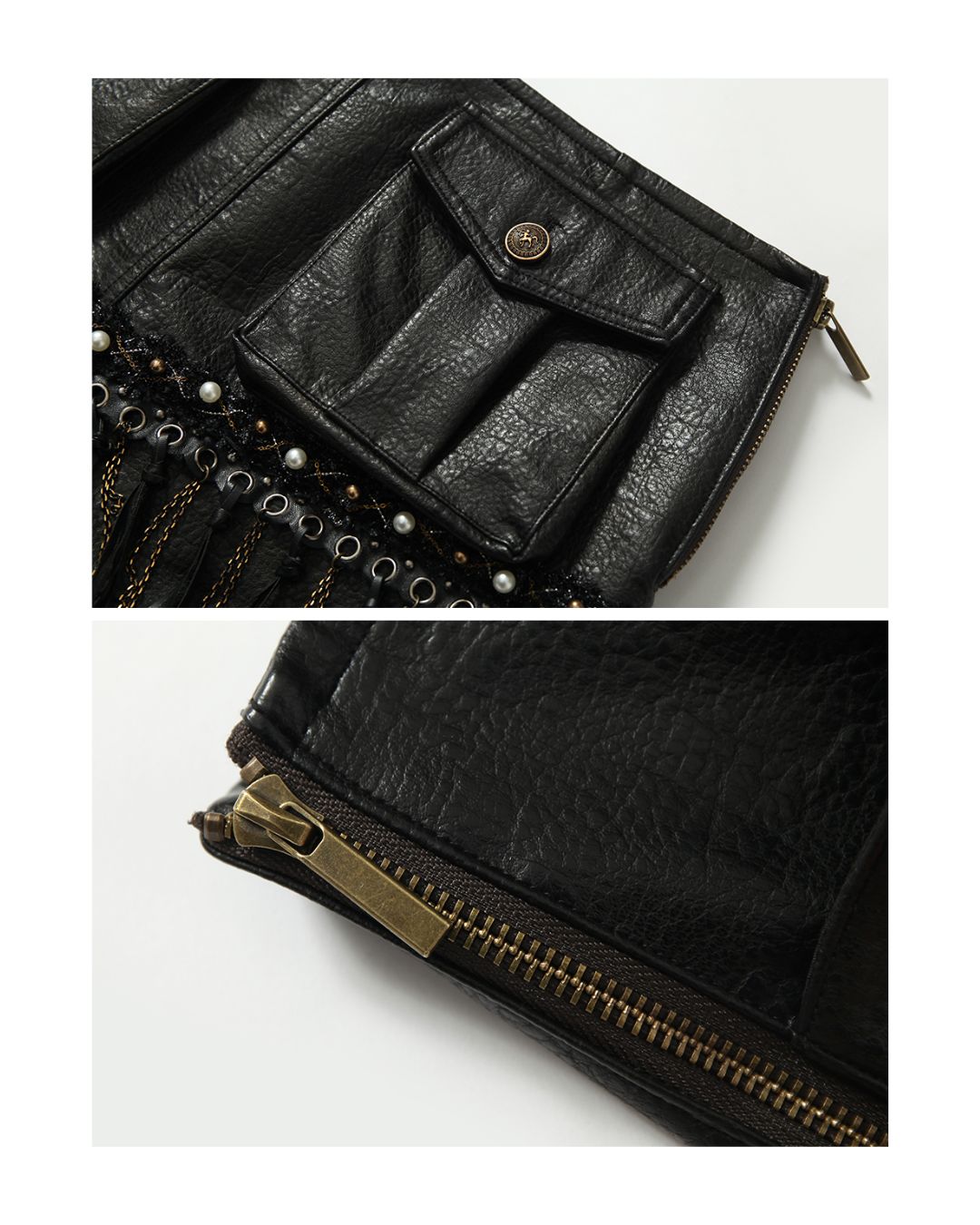 Leather Metal Fringe Hot Pants　BT030