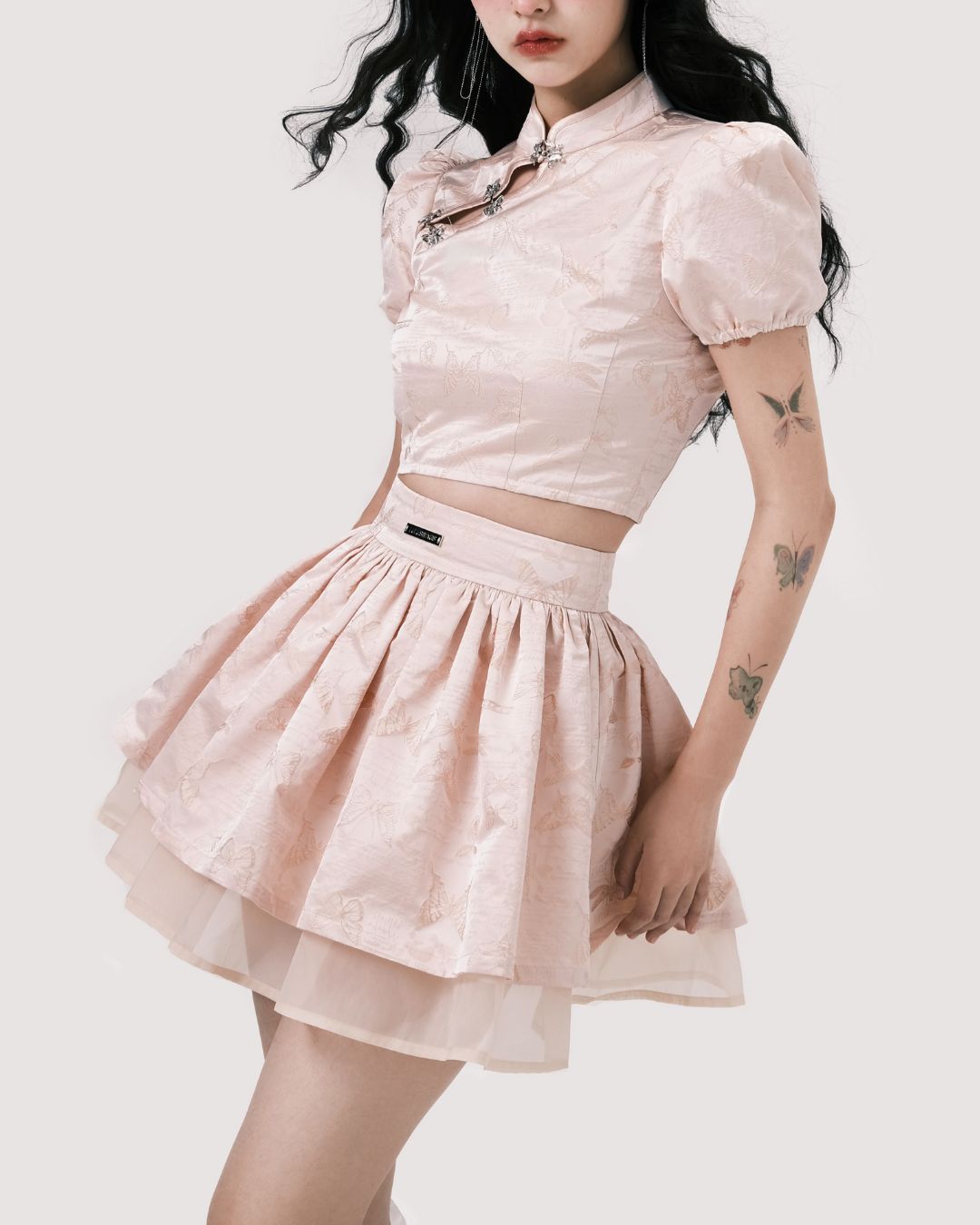 Chinese Butterfly Flare Mini Skirt　BT017