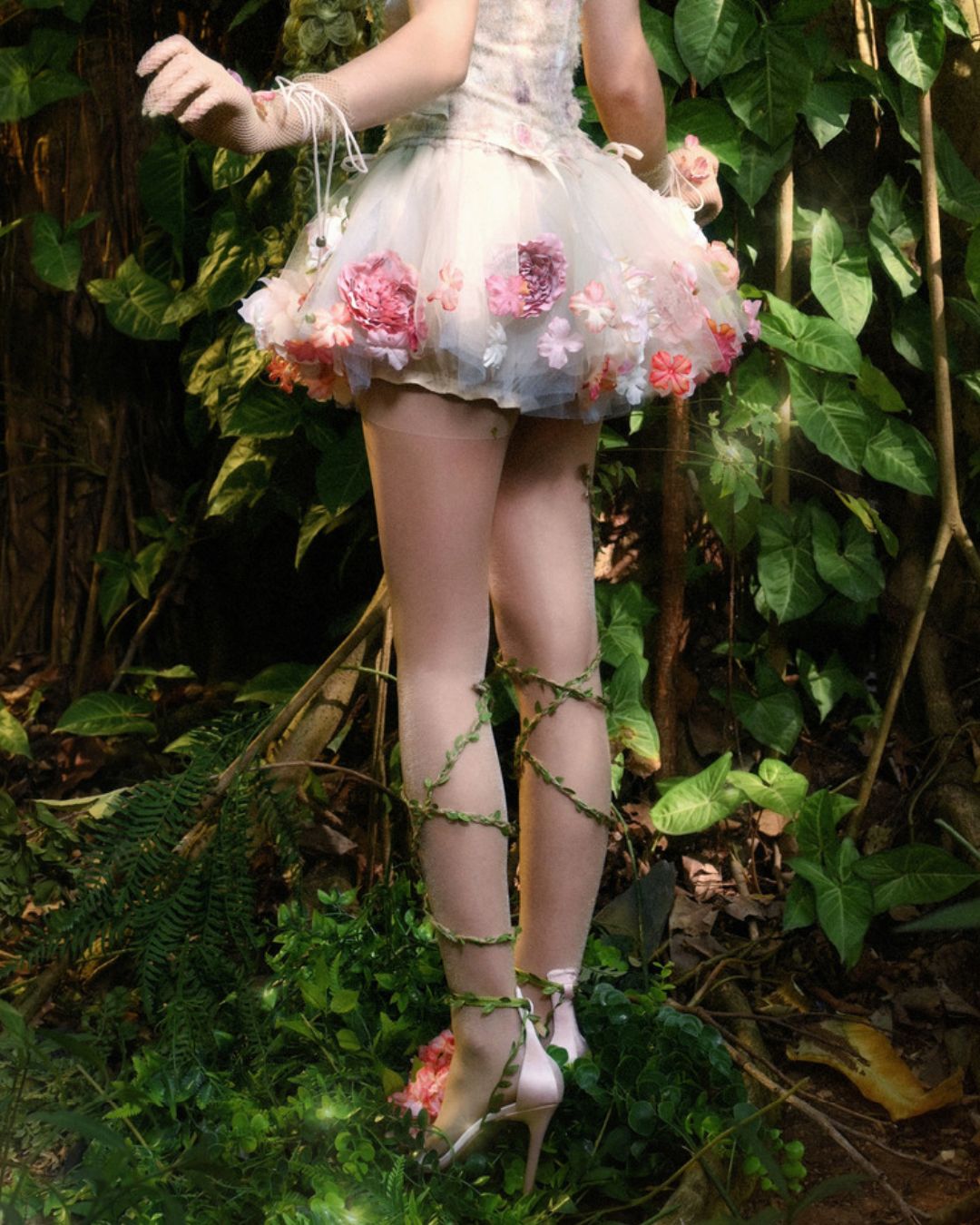 Flower Decoration Tutu Skirt　BT024