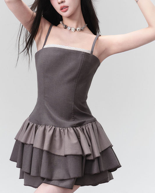 Tiered Frill Mini Dress　DR020