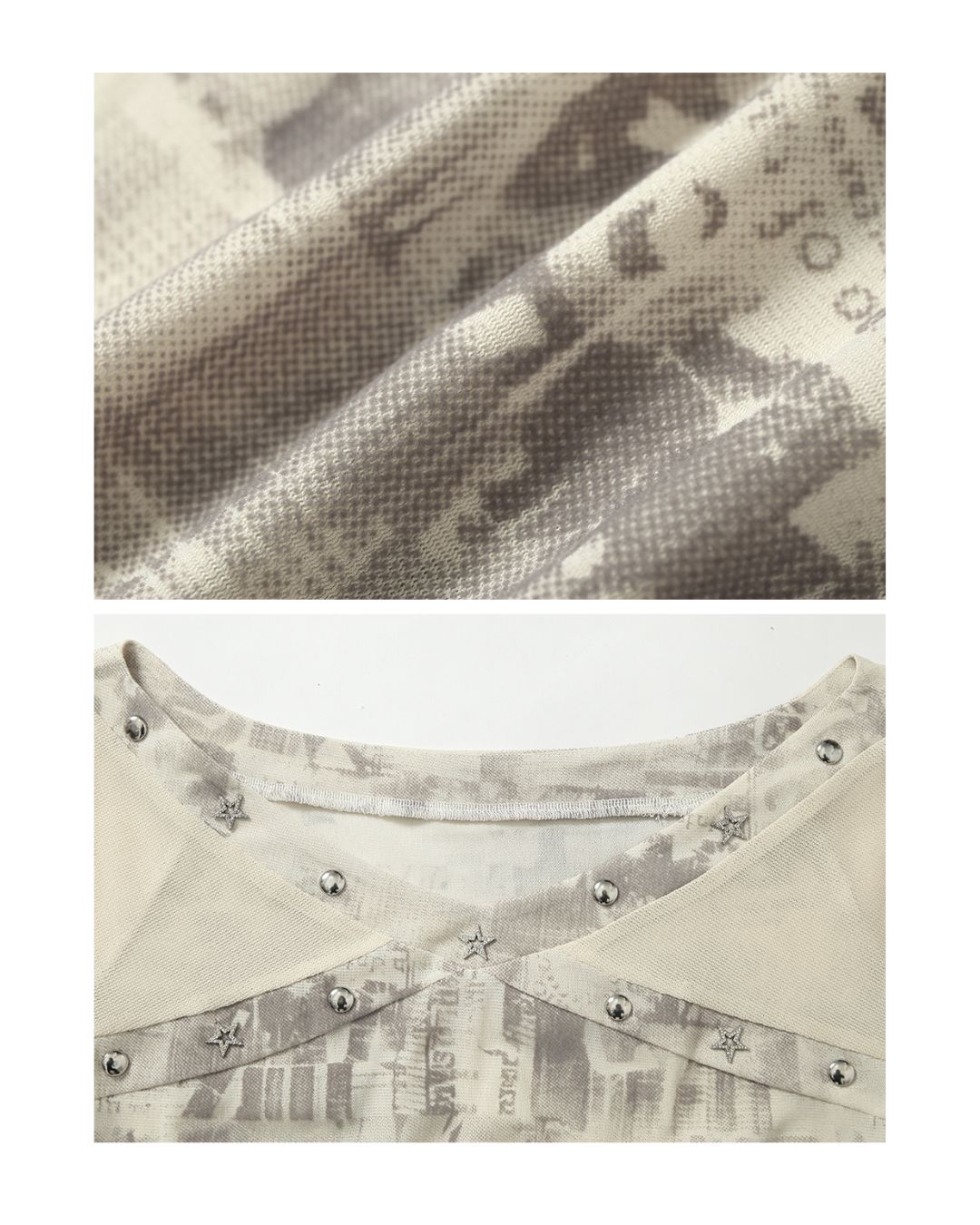 Cross Stitch Sheer Switching Top　TP044