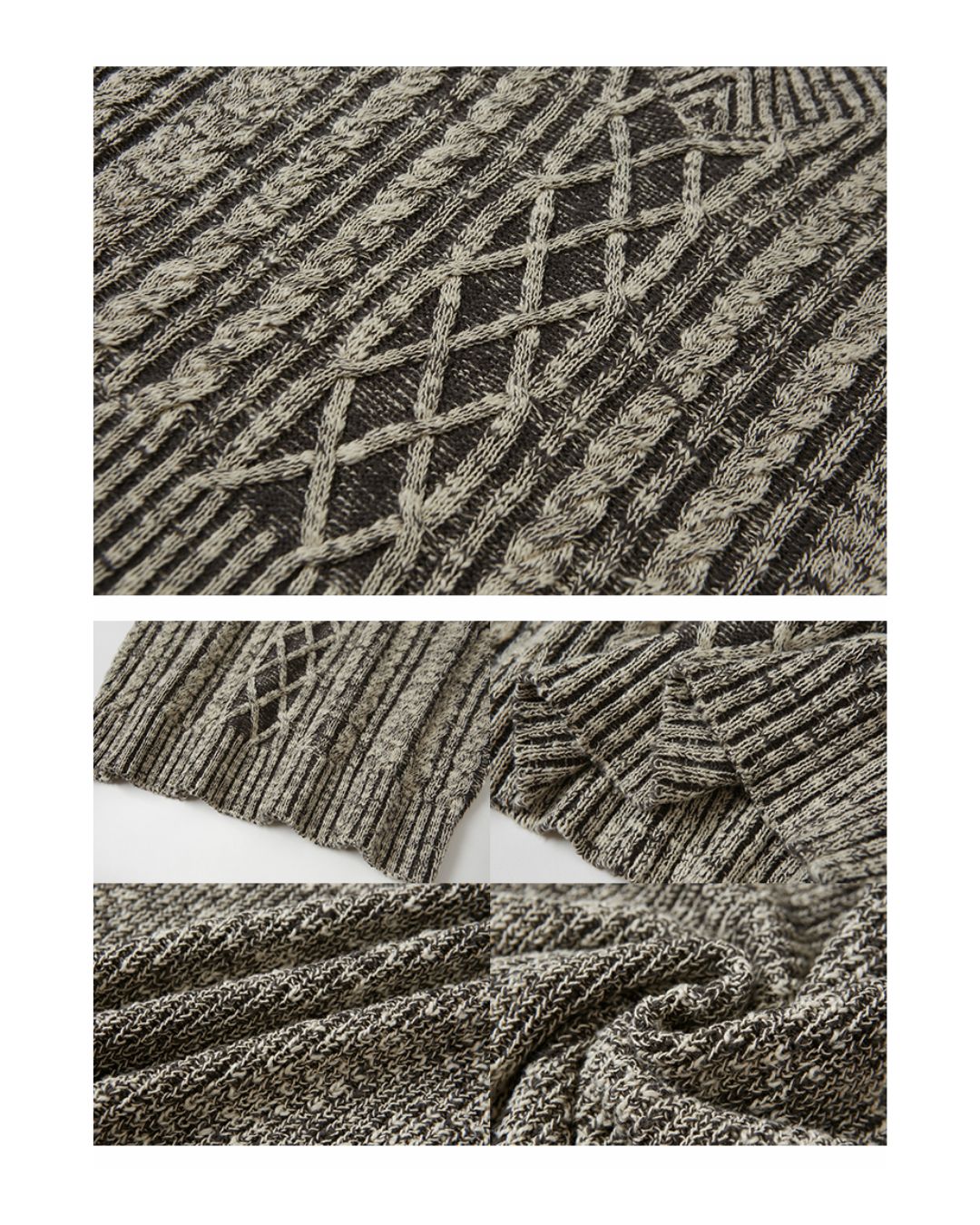 V-neck Cable Knit Vest　TP004