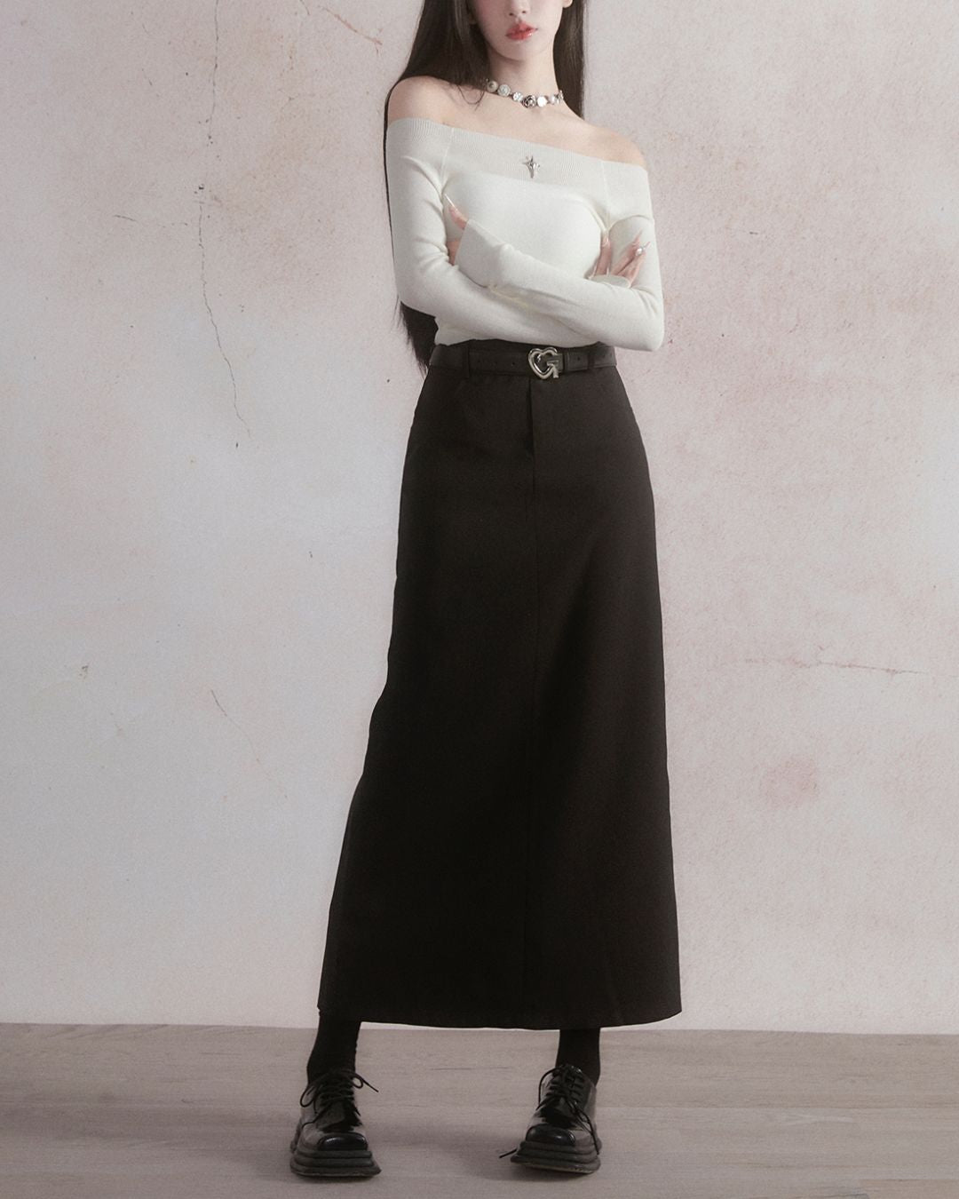 Off-Shoulder Fitted top　TP027