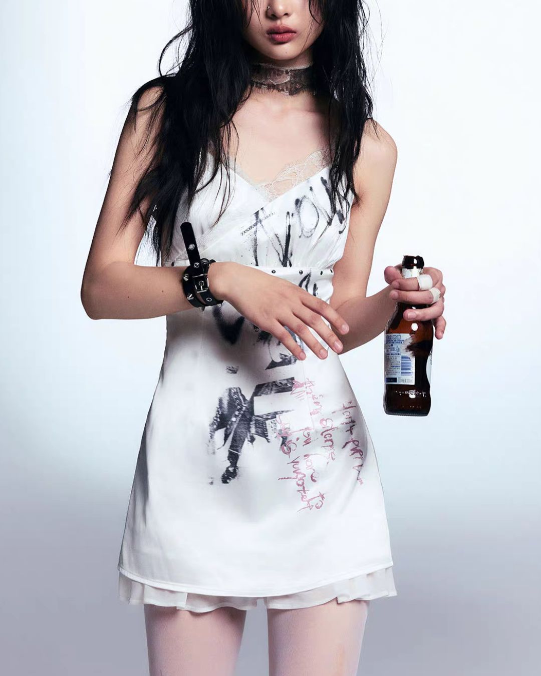 Graphic Print Satin Camisole　TP048