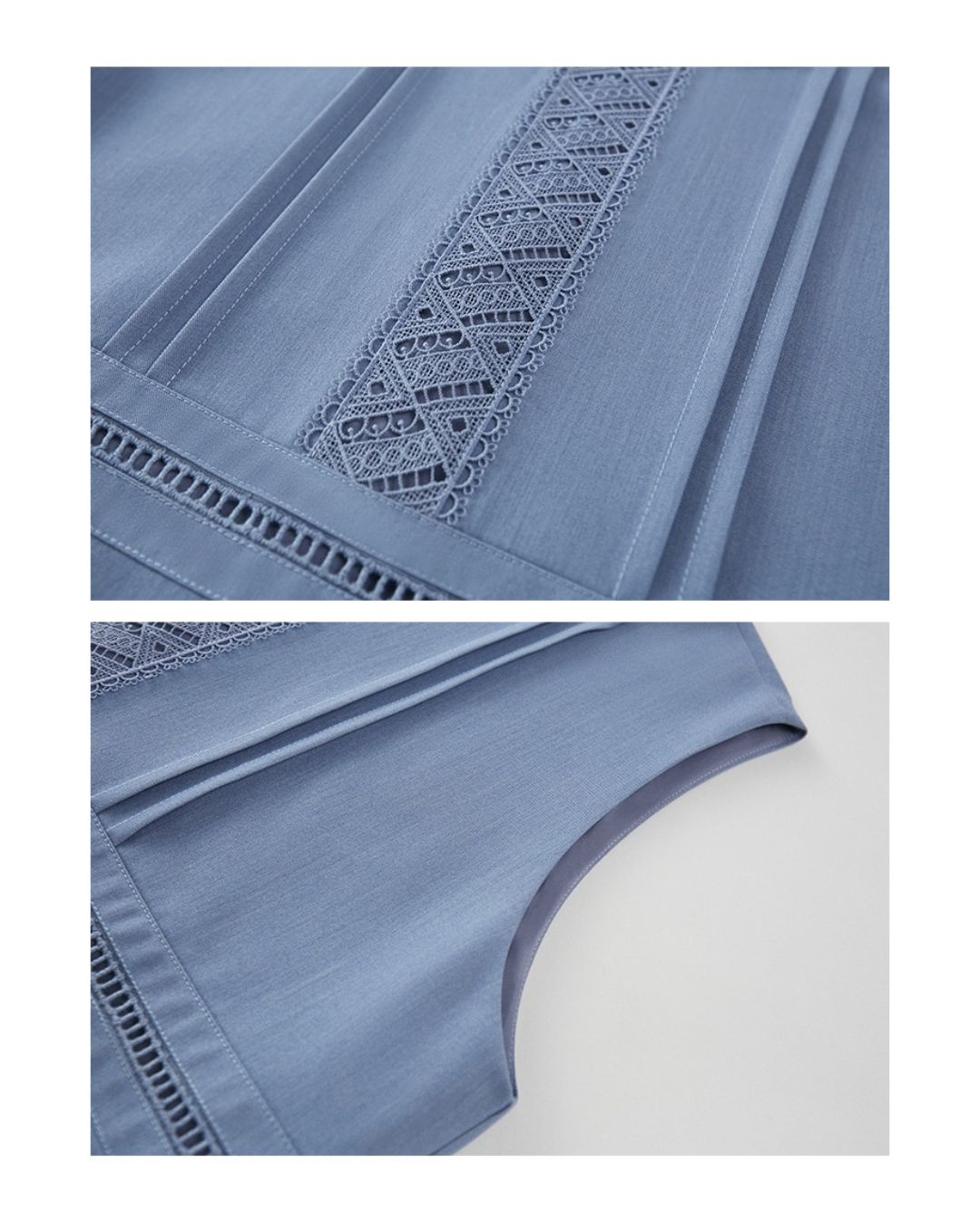 Lace Stitch Sleeveless Mini Dress　DR035