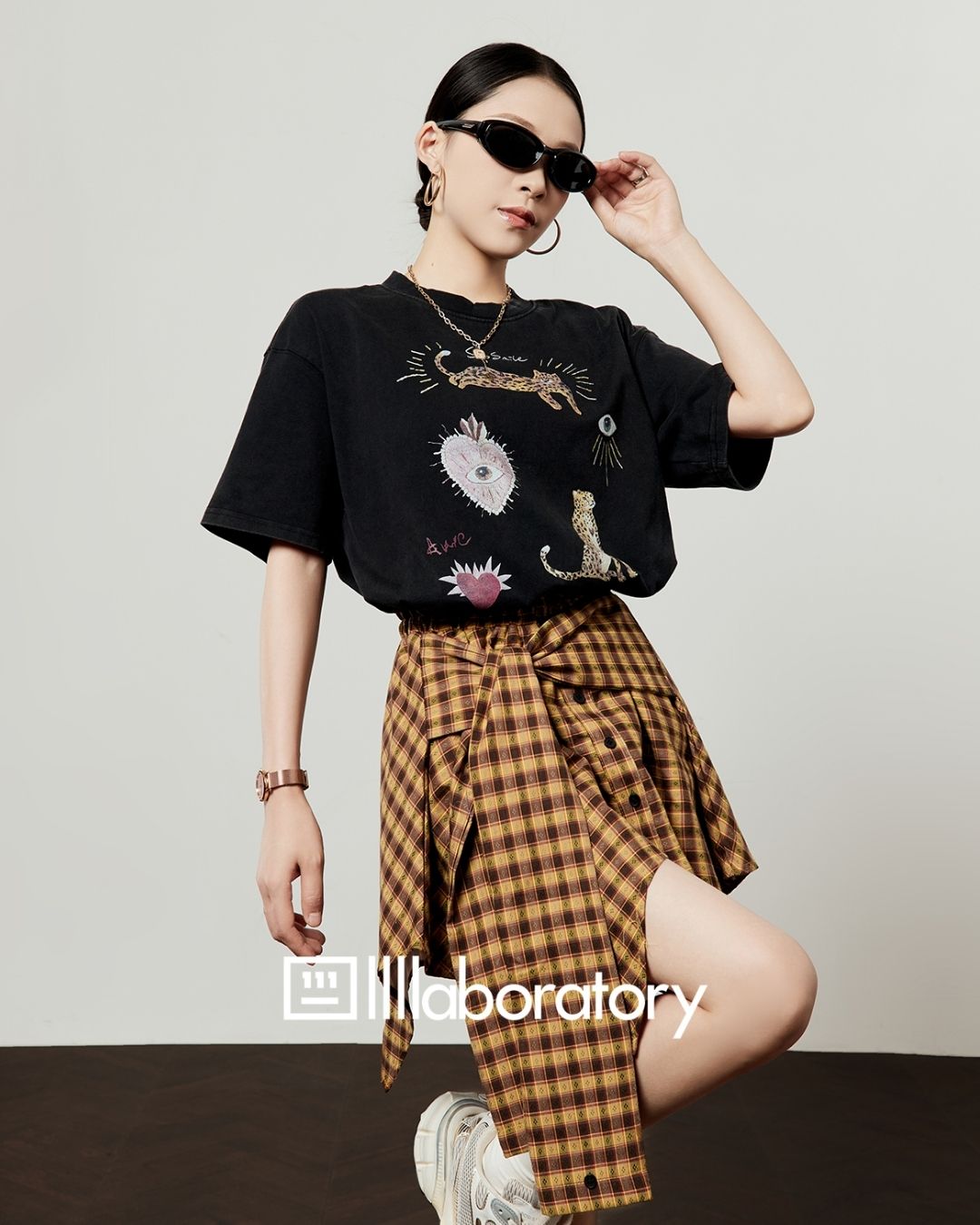 Multi-print Oversized T-shirt　TP057