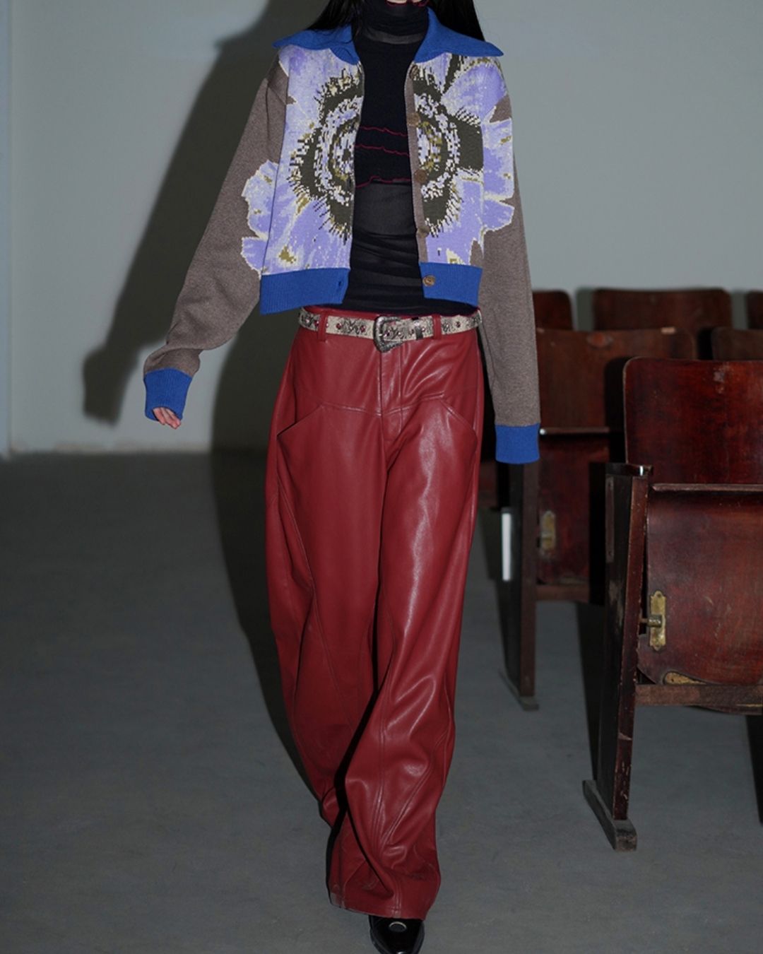 Wide Straight Leather Pants　BT020