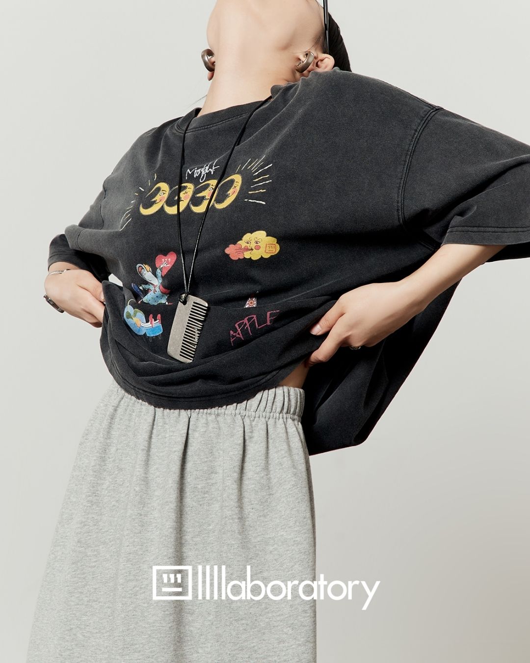 Multi-print Oversized T-shirt　TP057