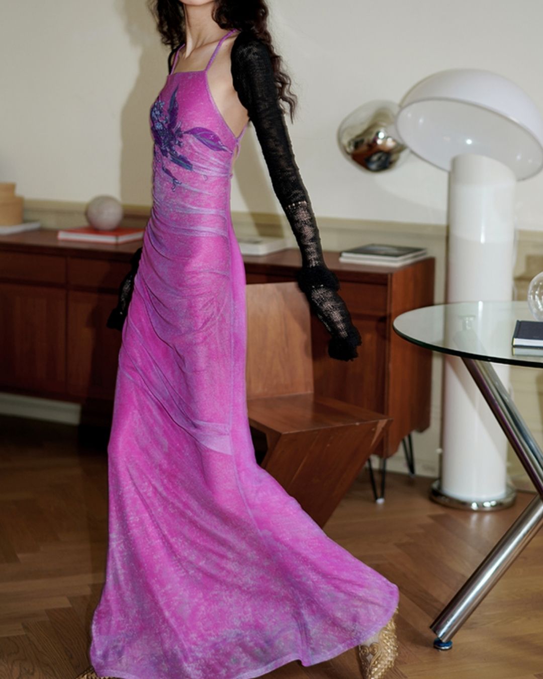 Backless Cross Long Camisole Dress　DR018