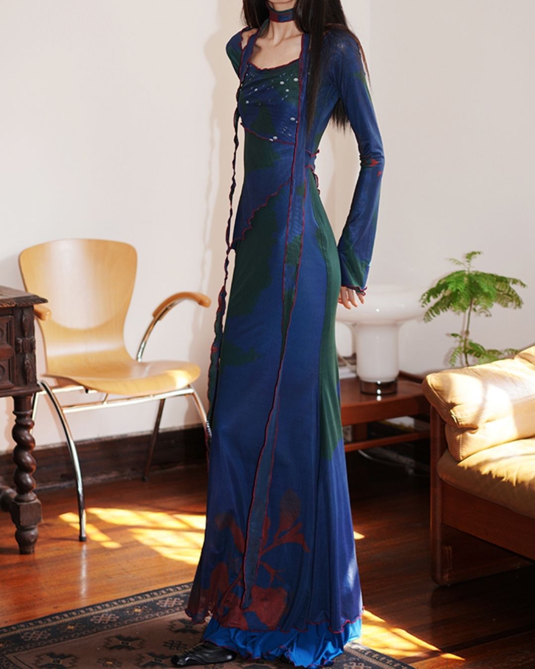 Chinese Mermaid 2-way Long Dress　DR017