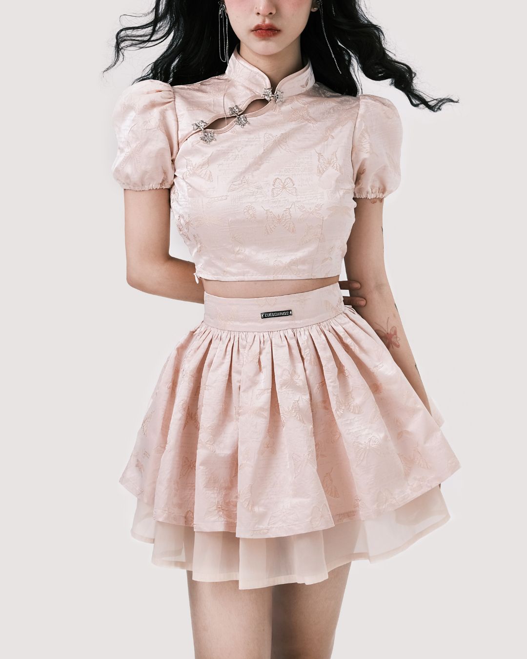 Chinese Butterfly Flare Mini Skirt　BT017