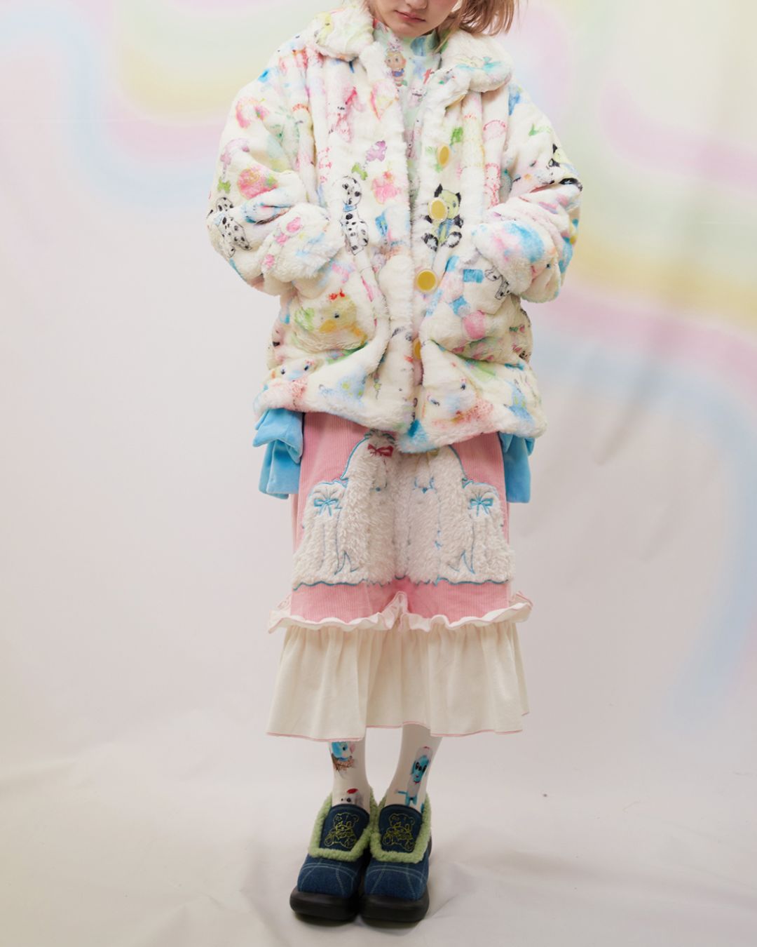 Printed Furry Jacket　OT005