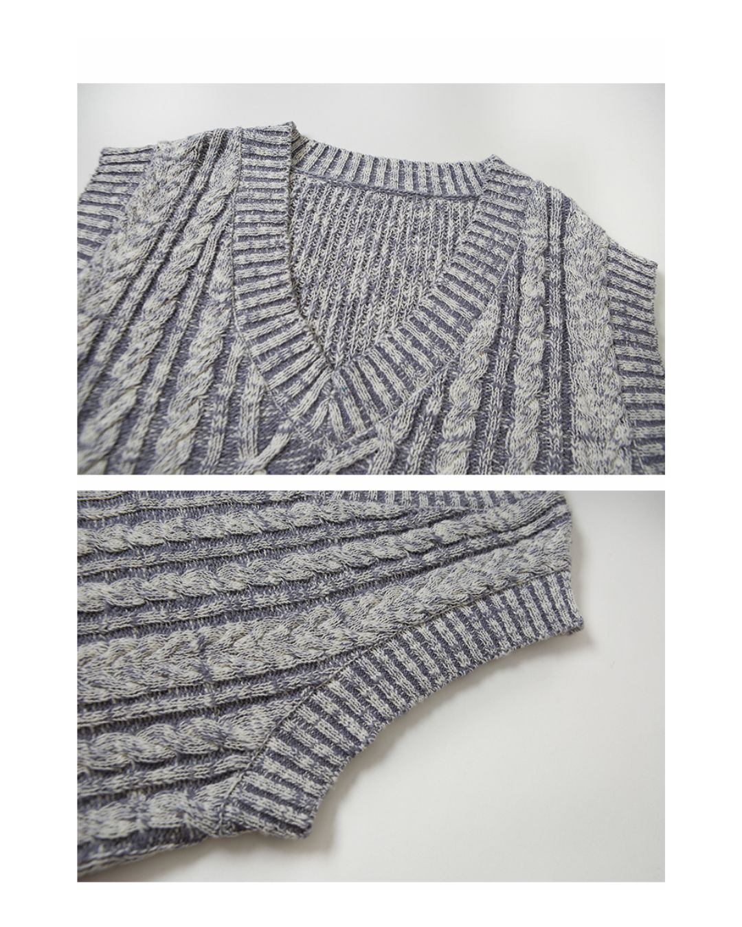V-neck Cable Knit Vest　TP004