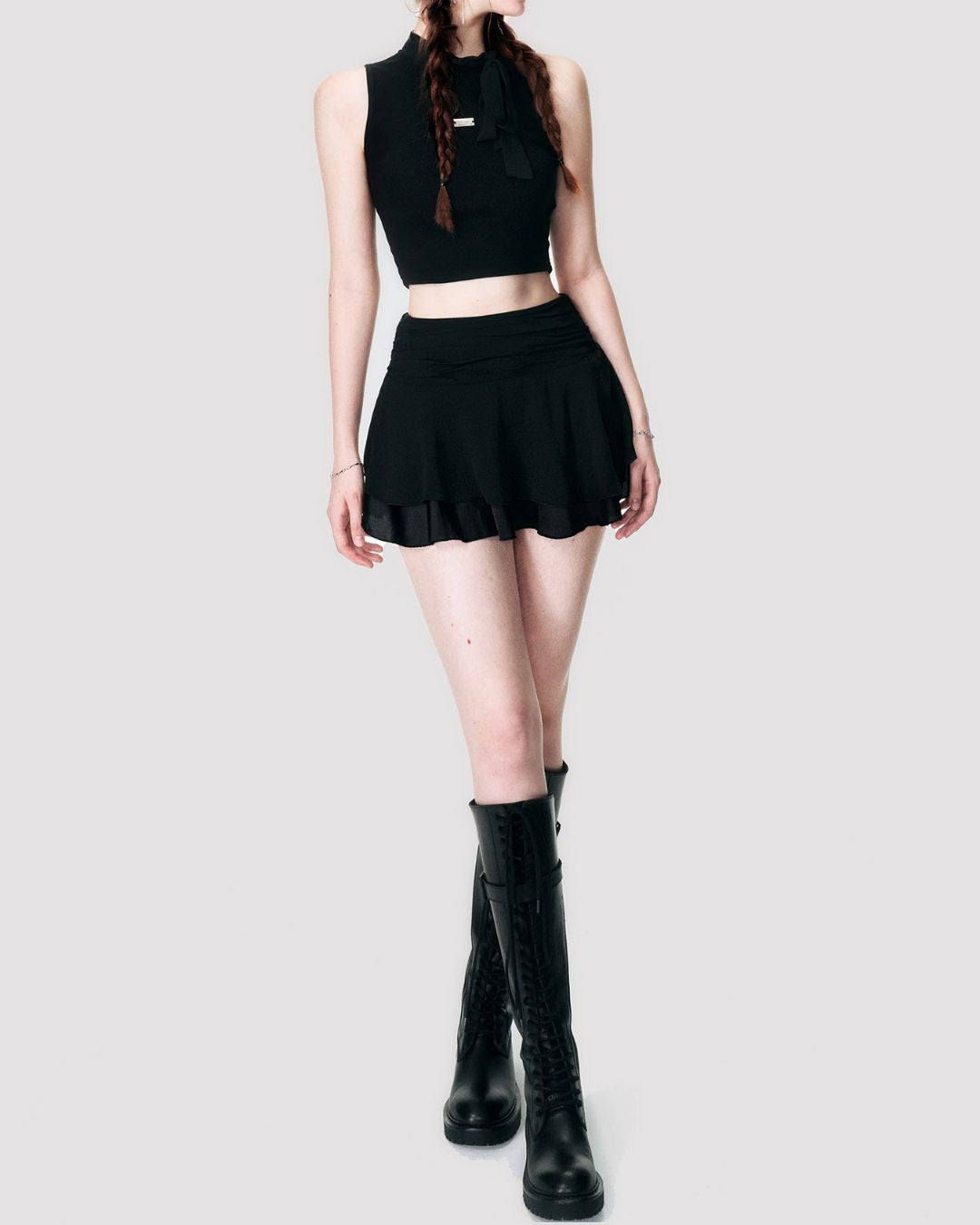 Chiffon Flare Mini Skirt　BT018