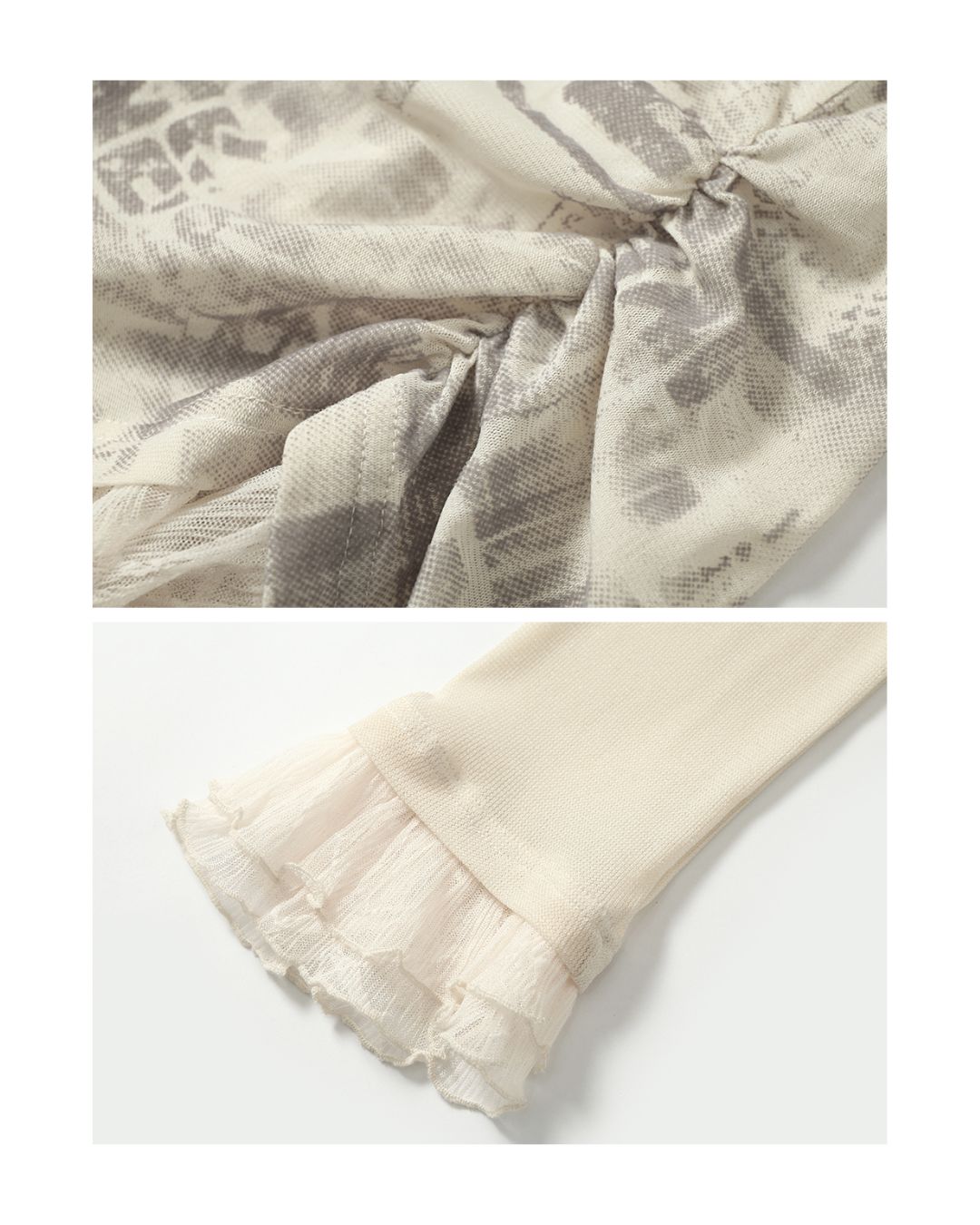 Cross Stitch Sheer Switching Top　TP044