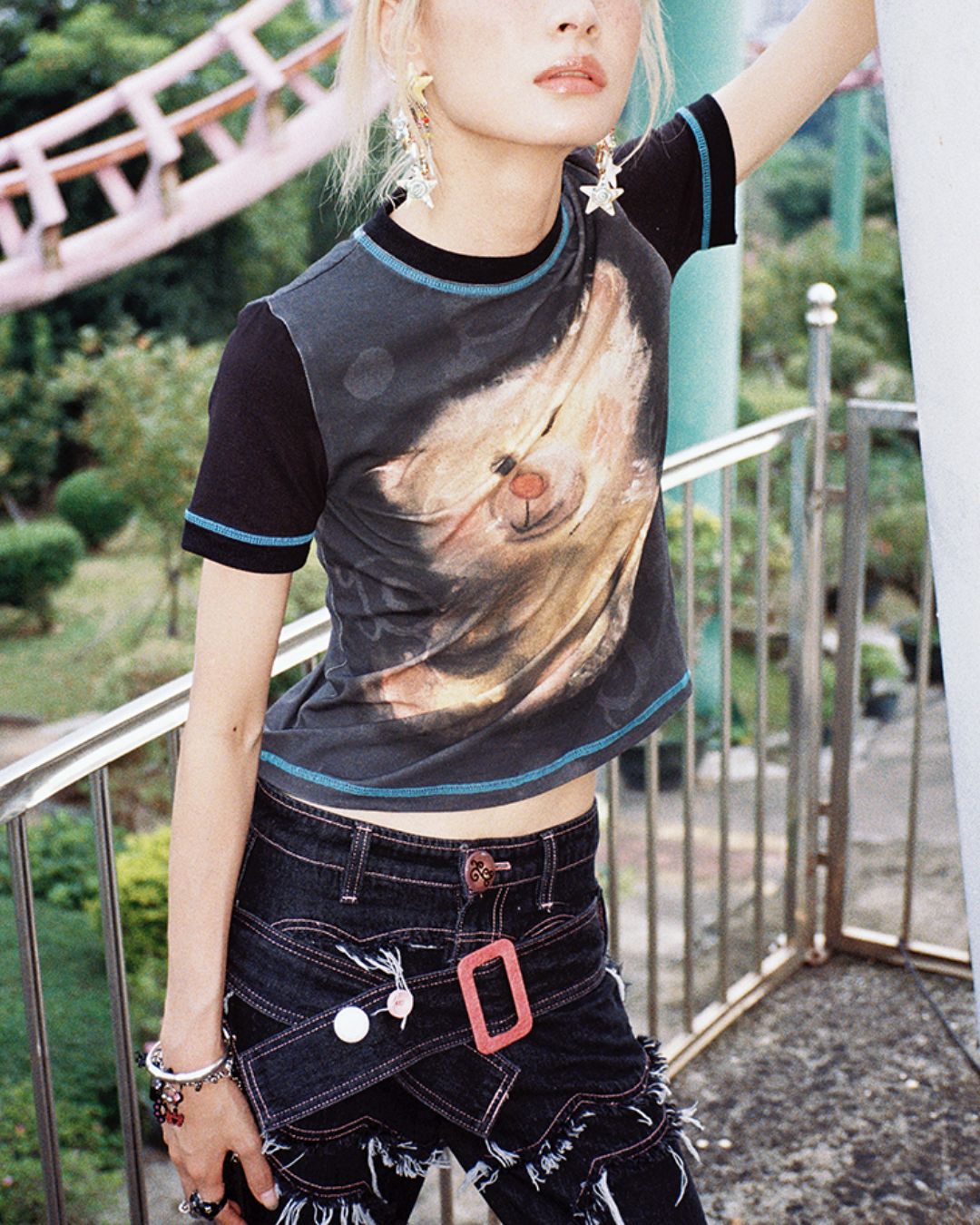 Bear Print Short Sleeve T-shirt　TP033