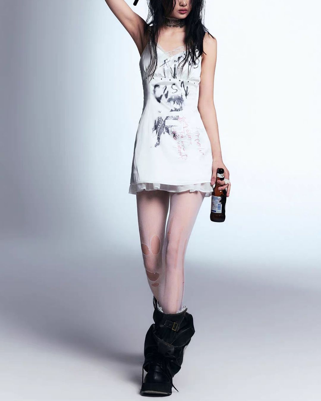 Graphic Print Satin Camisole　TP048