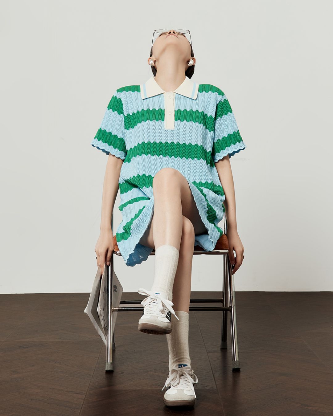 Border Polo Mini Dress　DR049