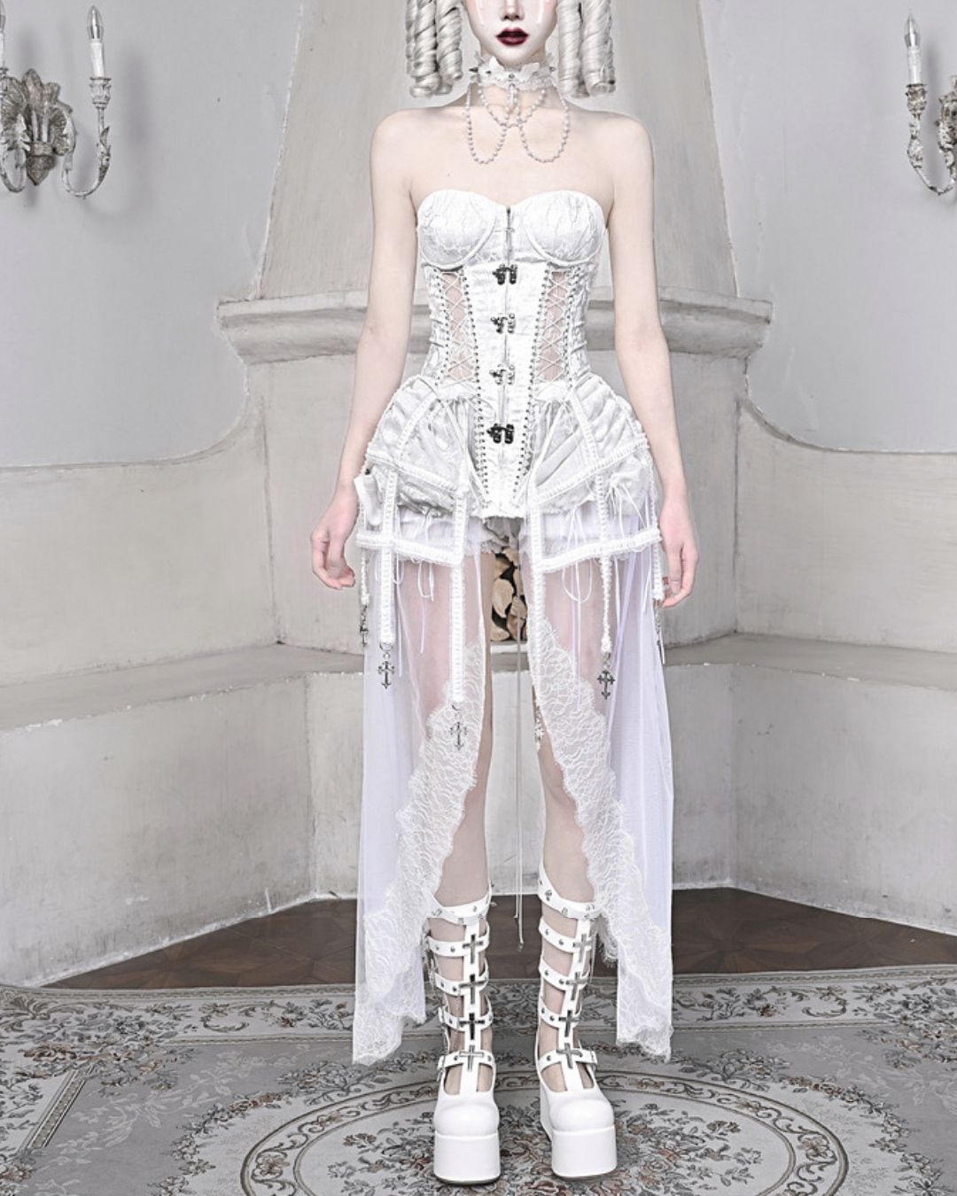 Gothic Fishbone Bandage Corset Set　DR008