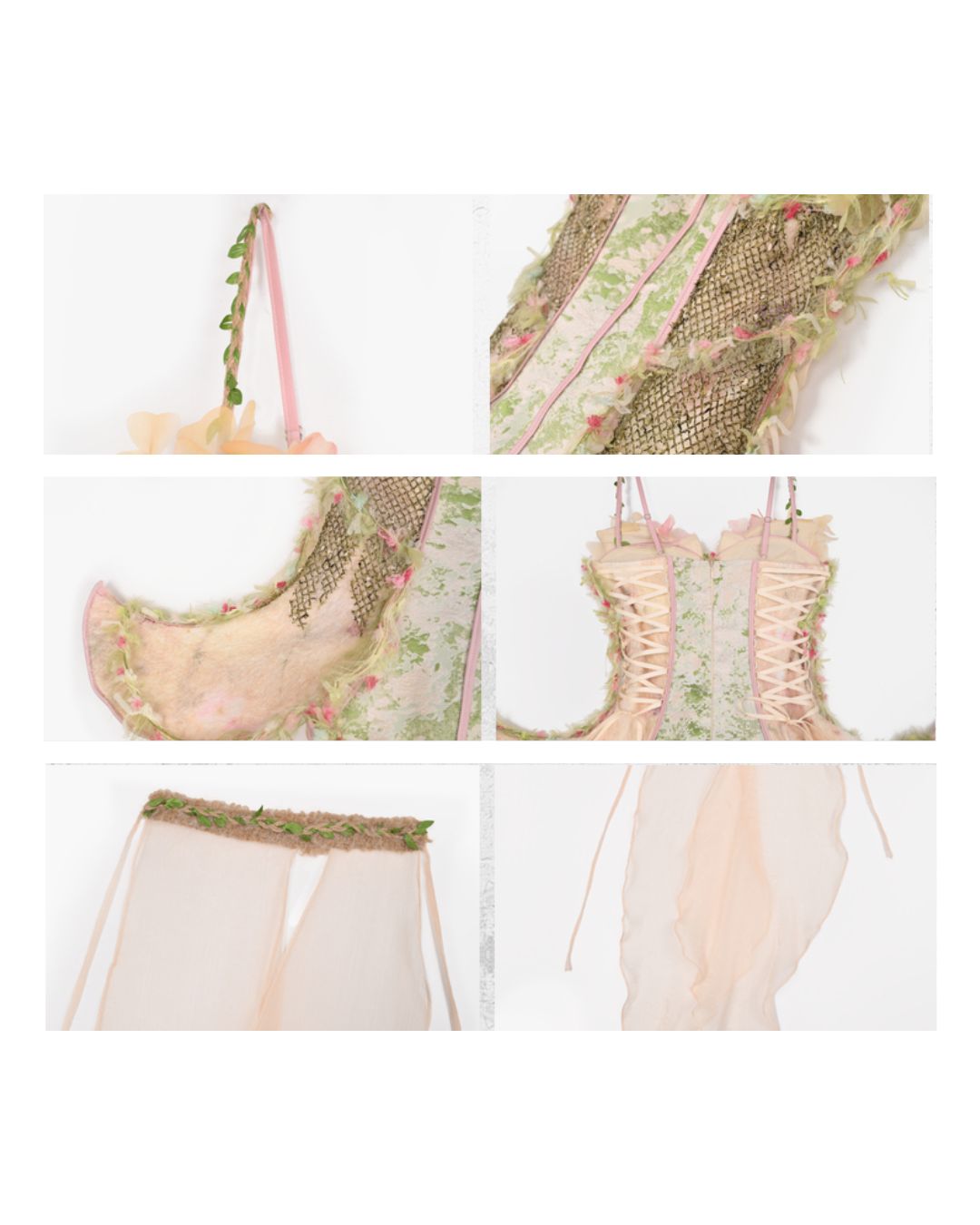 Petal Design Corset And Organza Mini Dress　DR031