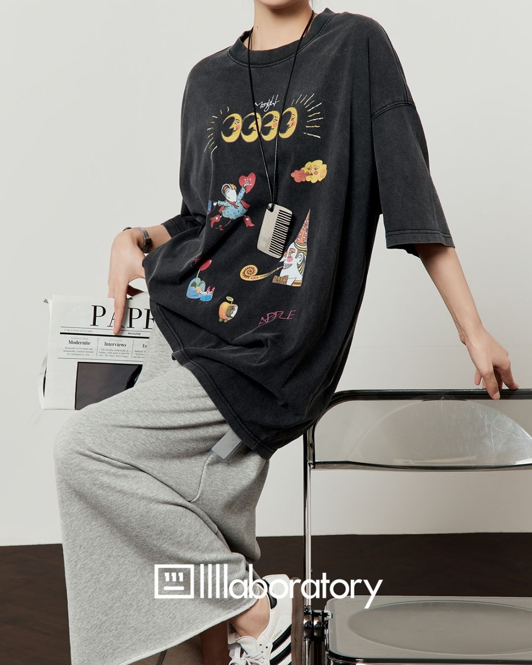 Multi-print Oversized T-shirt　TP057