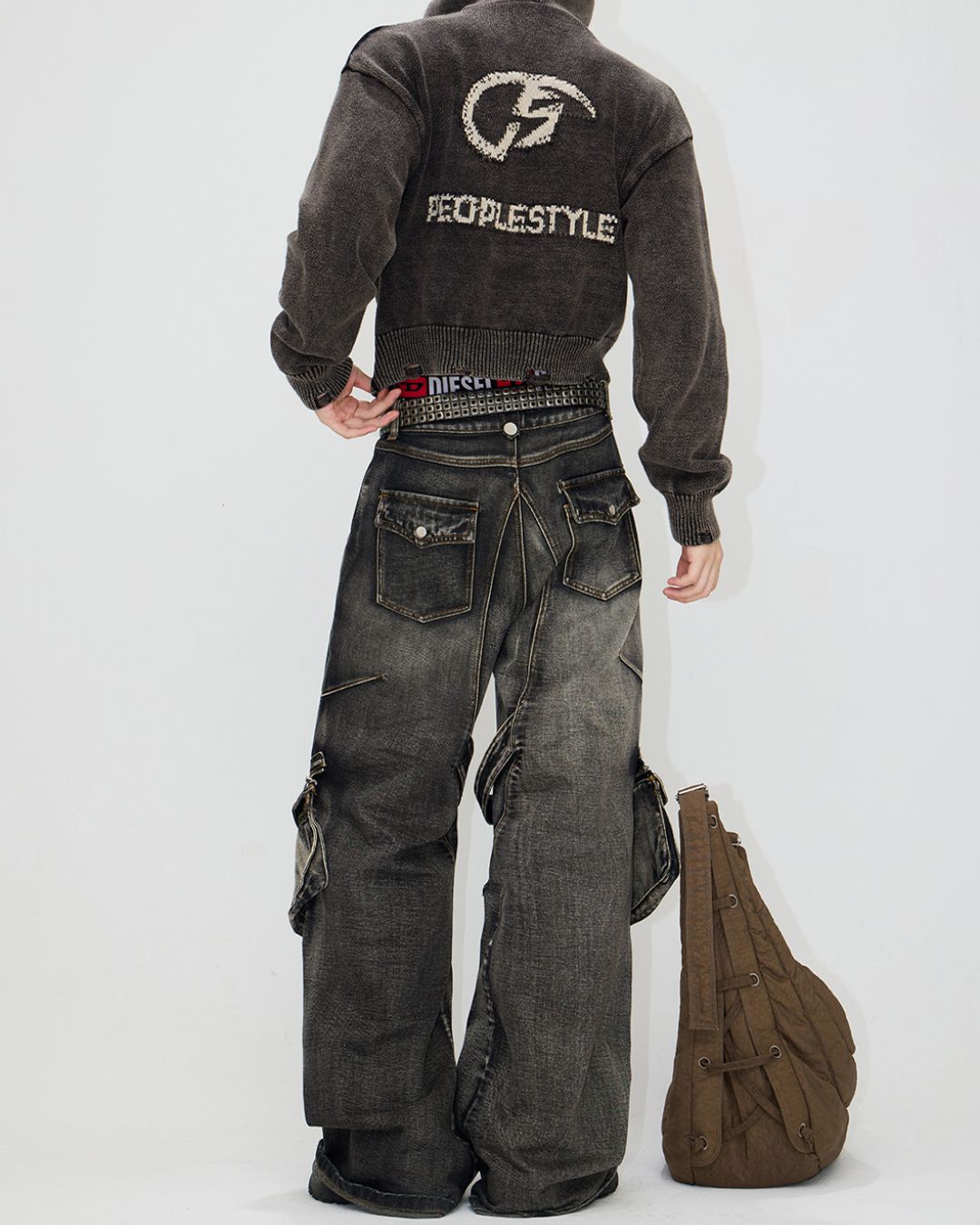 Zipper And Detachable Pocket Denim Pants　BT010