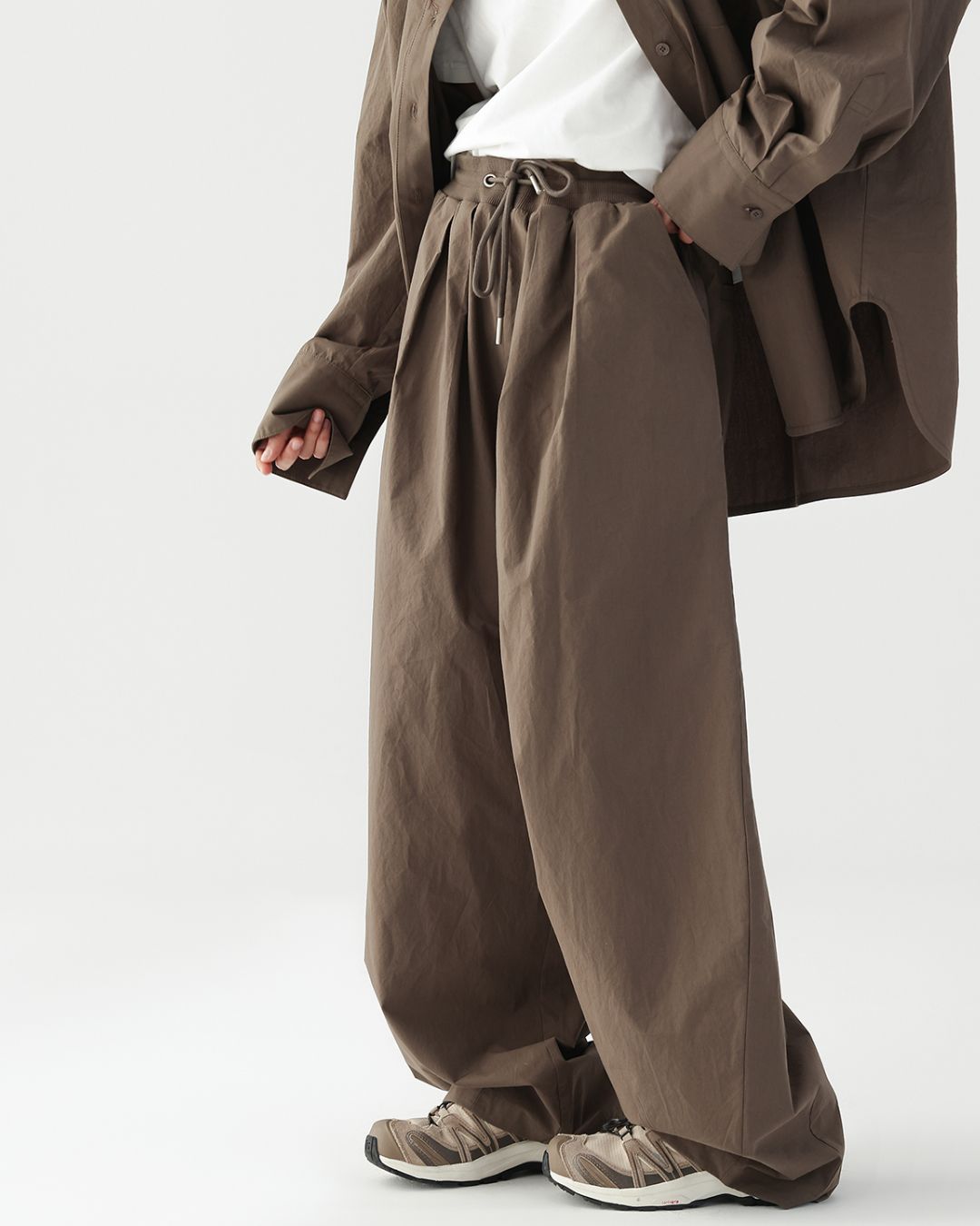 Cotton Set-up Wide Pants　BT037