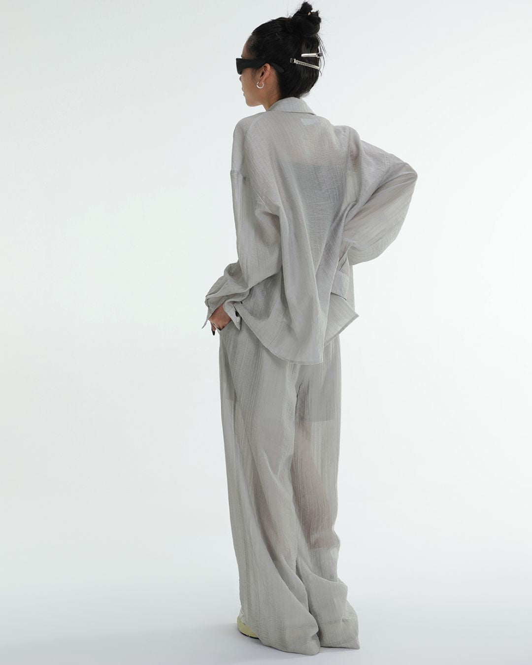 Sheer Long Sleeve Set-up Shirt　TP054