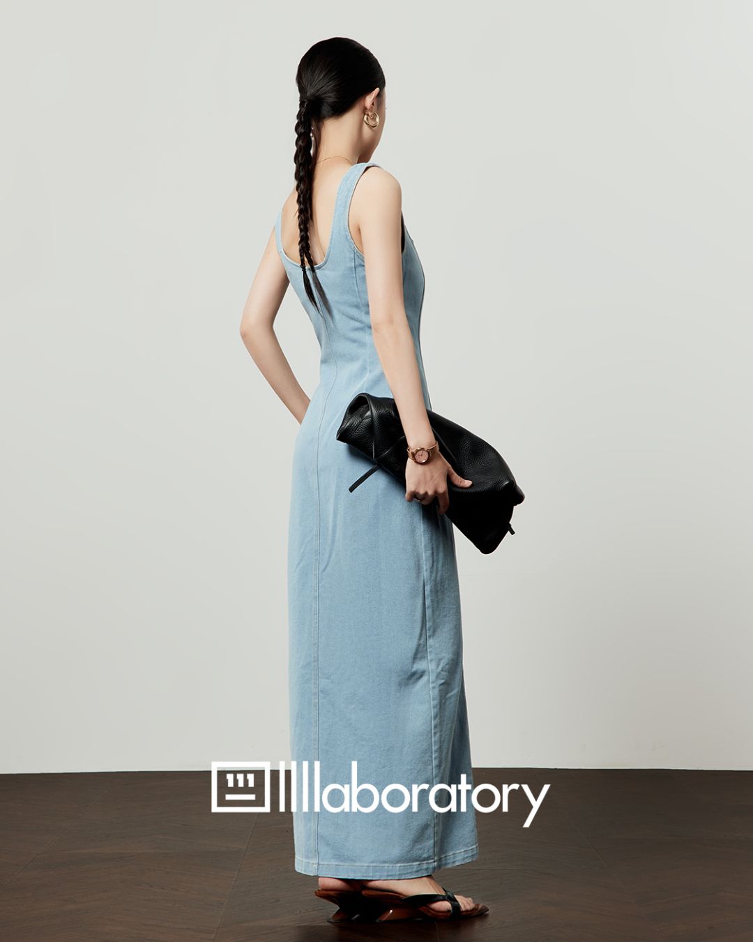 Sleeveless Denim Maxi Dress　DR054