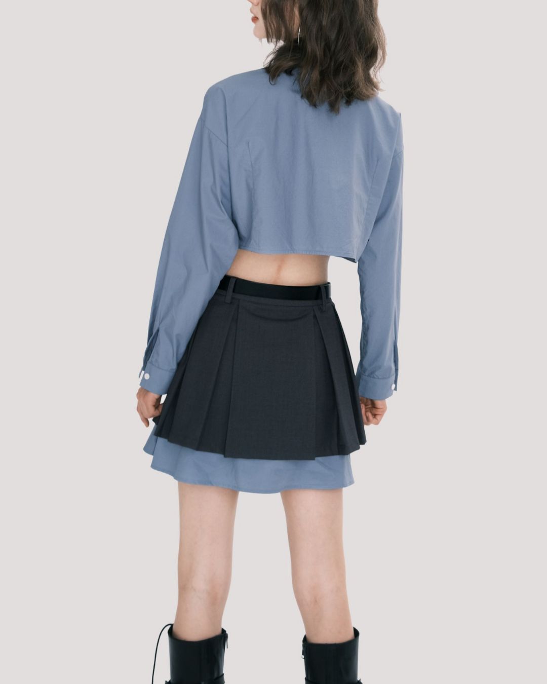 Preppy Cotton Cropped Shirt　TP020