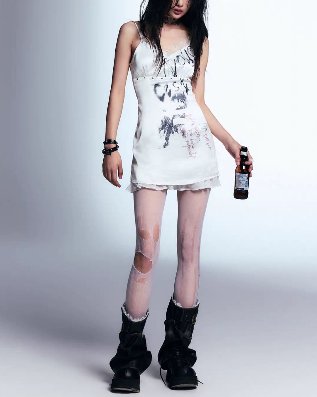 Graphic Print Satin Camisole　TP048