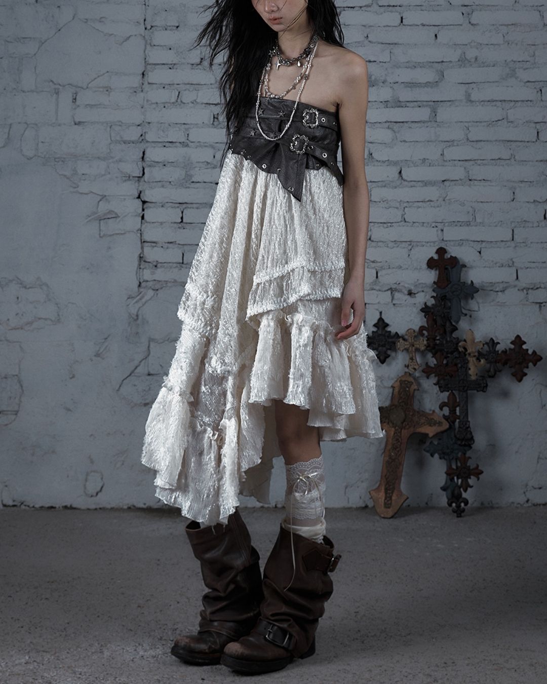 2-way Bare Top Asymmetrical Skirt　BT029