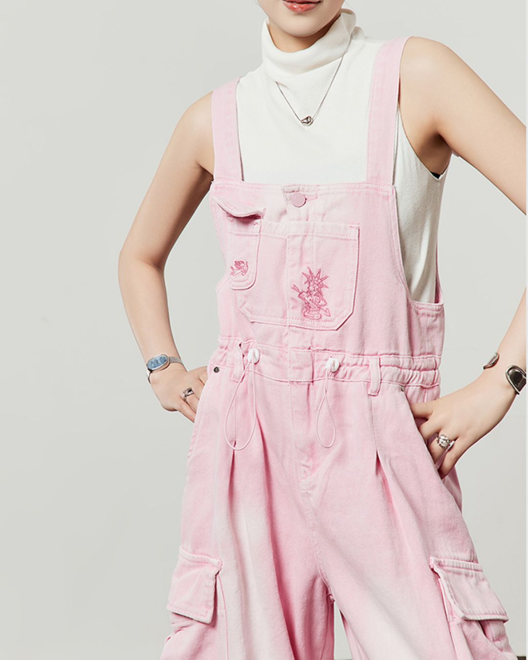 Pink Work Denim Overalls　BT038