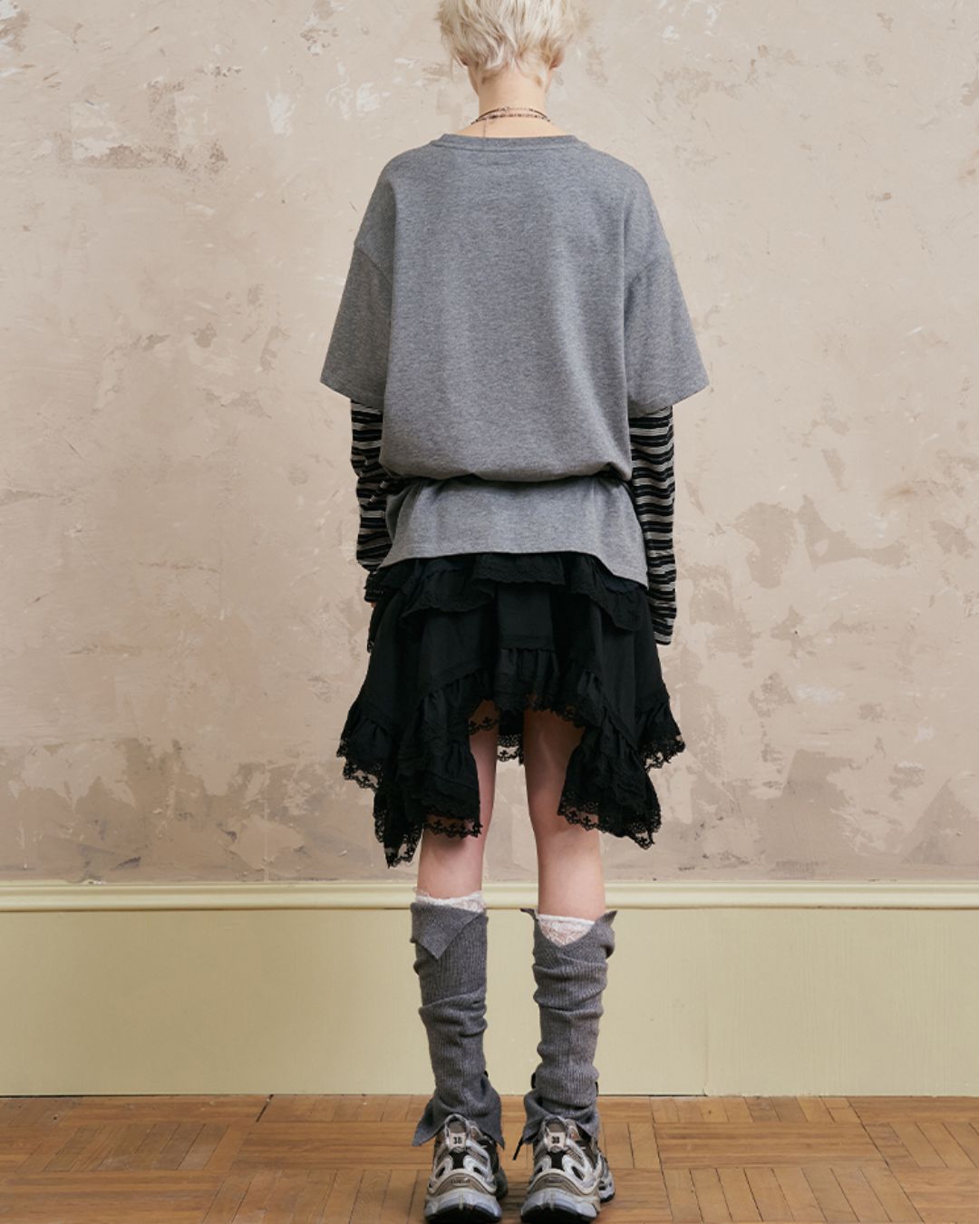 Asymmetrical Lace Skirt　BT027