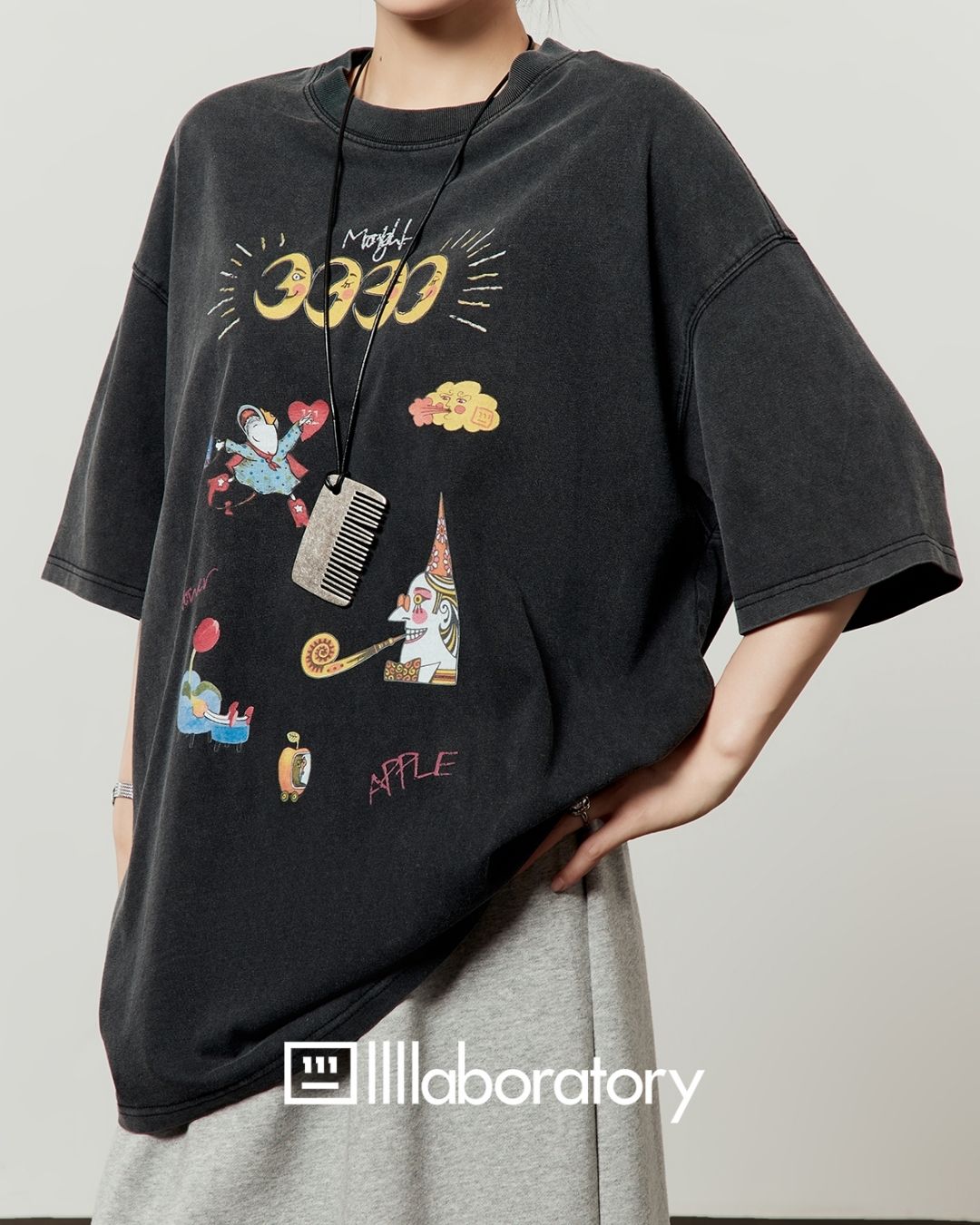 Multi-print Oversized T-shirt　TP057