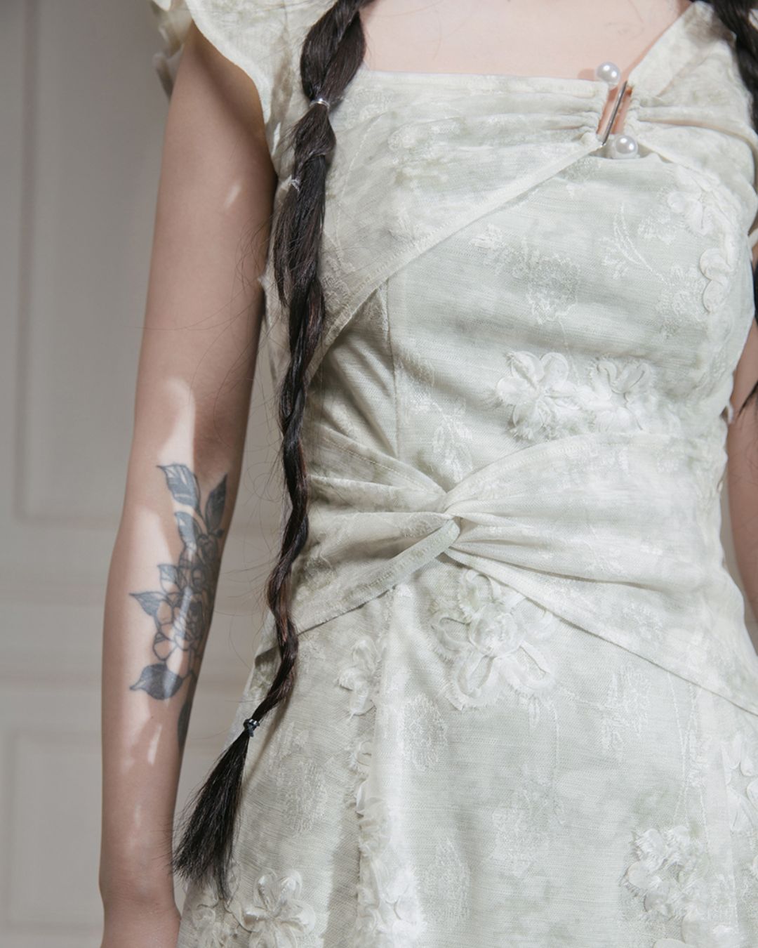 French Sleeve Asymmetrical Dress　DR041