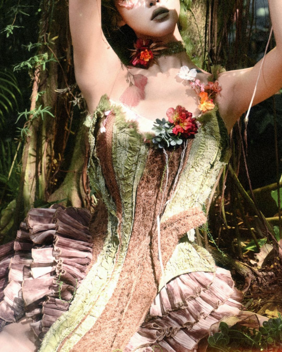 Forest Spirit One Shoulder Mini Dress　DR032