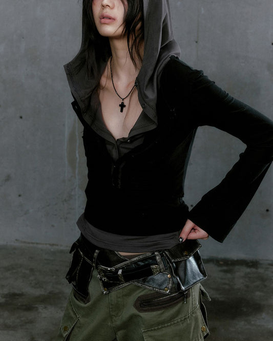 Flare-Sleeve Hoodie　TP030