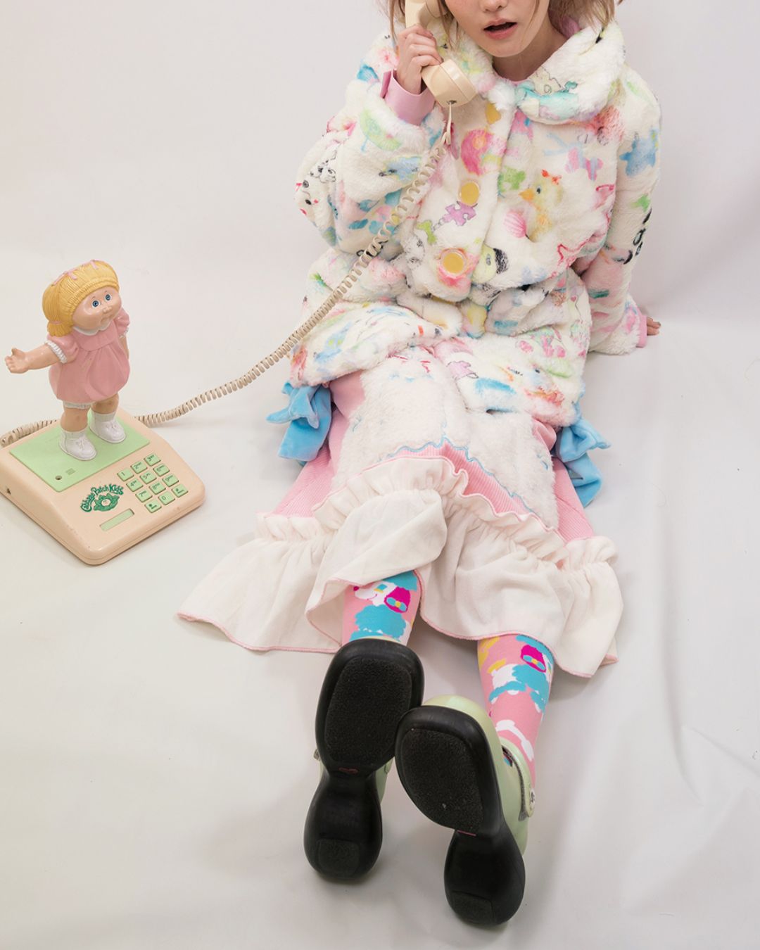 Printed Furry Jacket　OT005