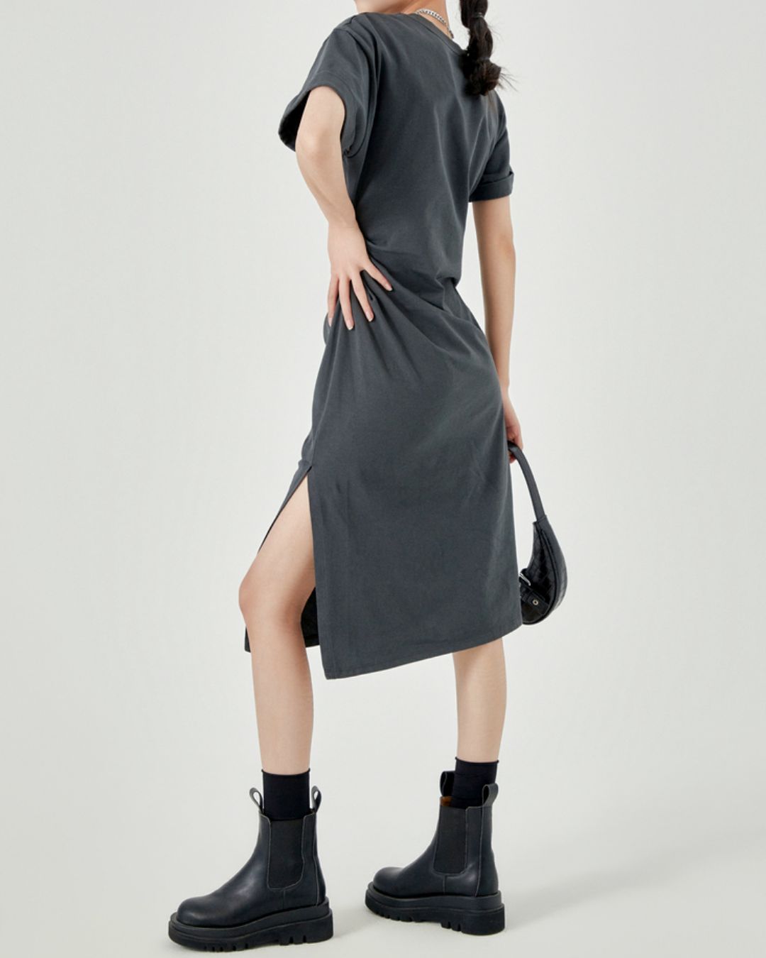 One-point Heart T-shirt Dress　DR043