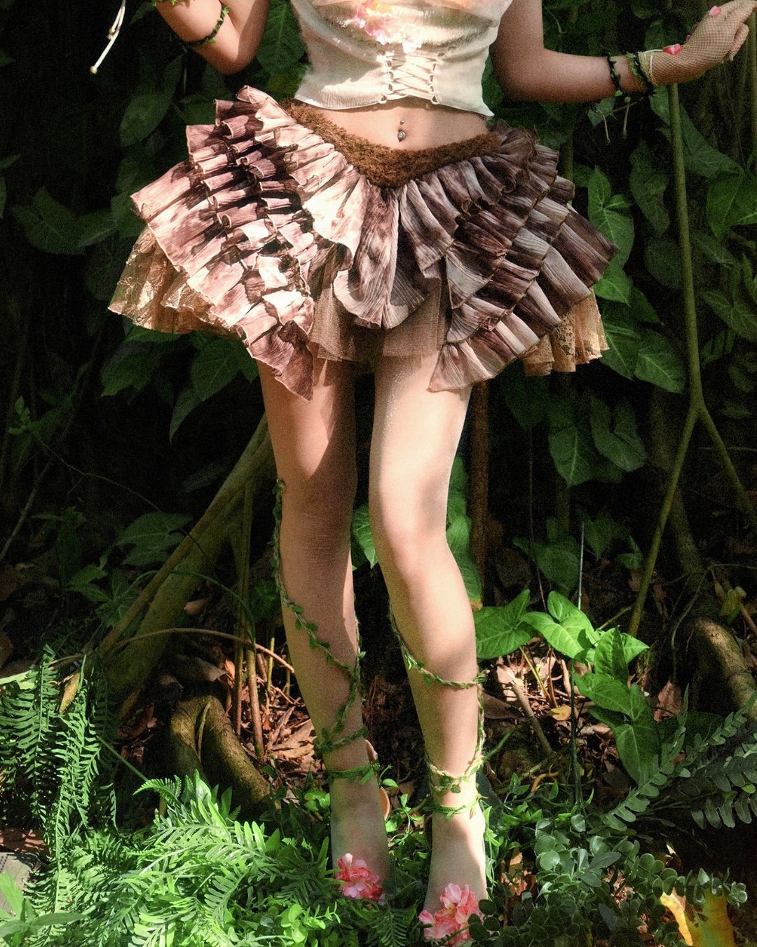 Pleated Tulle Mini Skirt　BT023