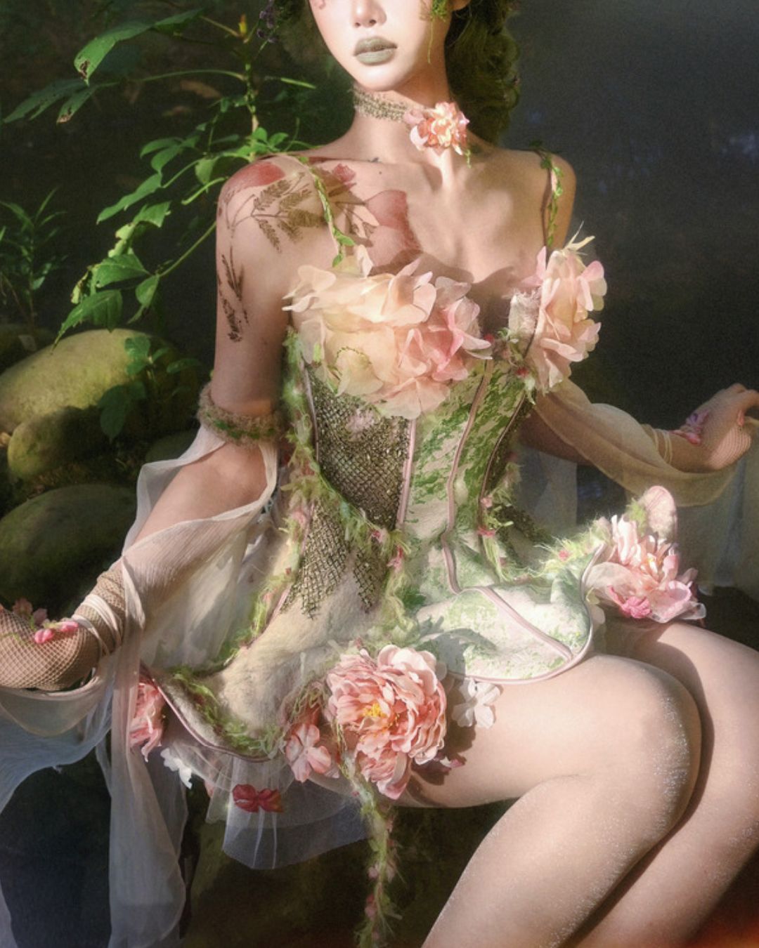 Flower Decoration Tutu Skirt　BT024