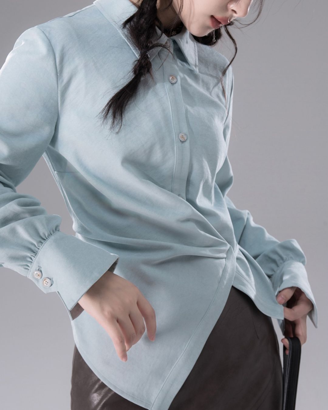 Asymmetrical Wrap Shirt　TP047