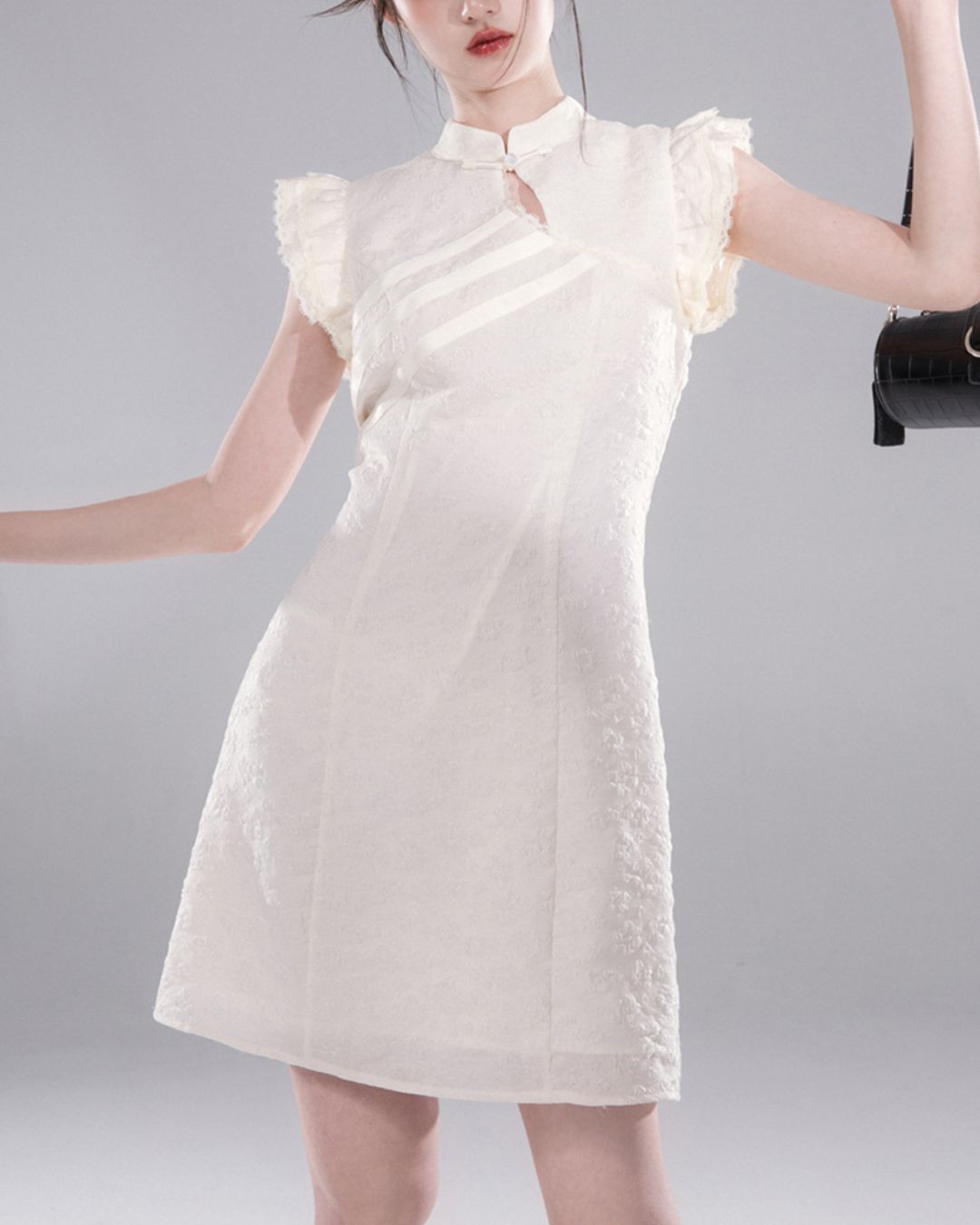 French Sleeve Floral Chinese Dress　DR040