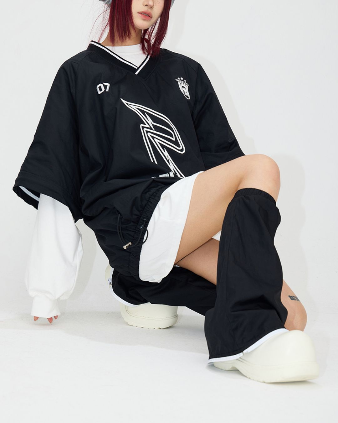 Detachable Sleeve Retro Sports Pullover　TP013