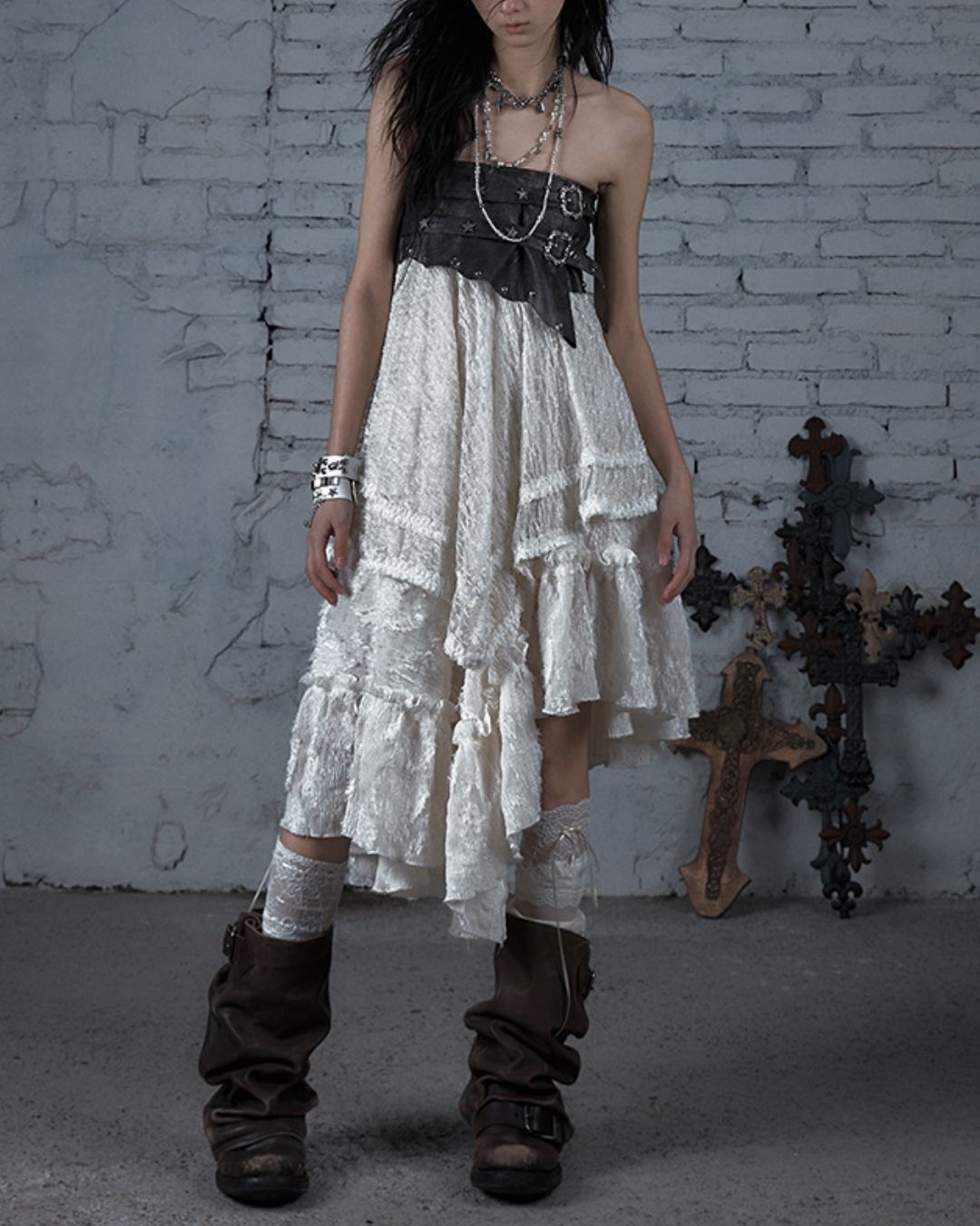 2-way Bare Top Asymmetrical Skirt　BT029