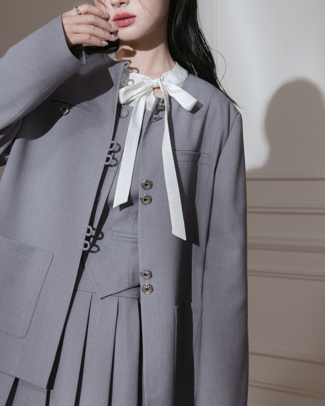 Chinese Style Jacket & Grey Two-piece　TP023