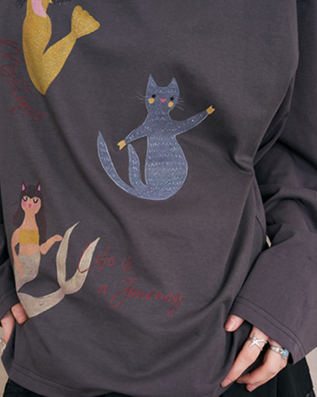 Mermaid Cat Long Sleeve T-shirt　TP039