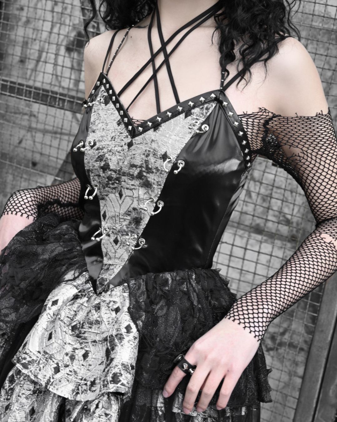 Gothic Draped Dress One-piece　DR012